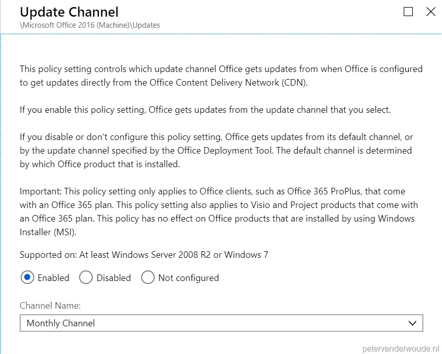 Update Channel Message Easily controlling the Office update channel by using administrative ...